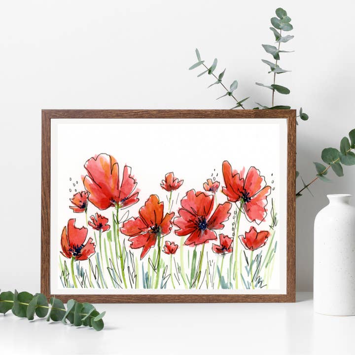 "Poppies" Print for wholesale by Shelly Cluff Art