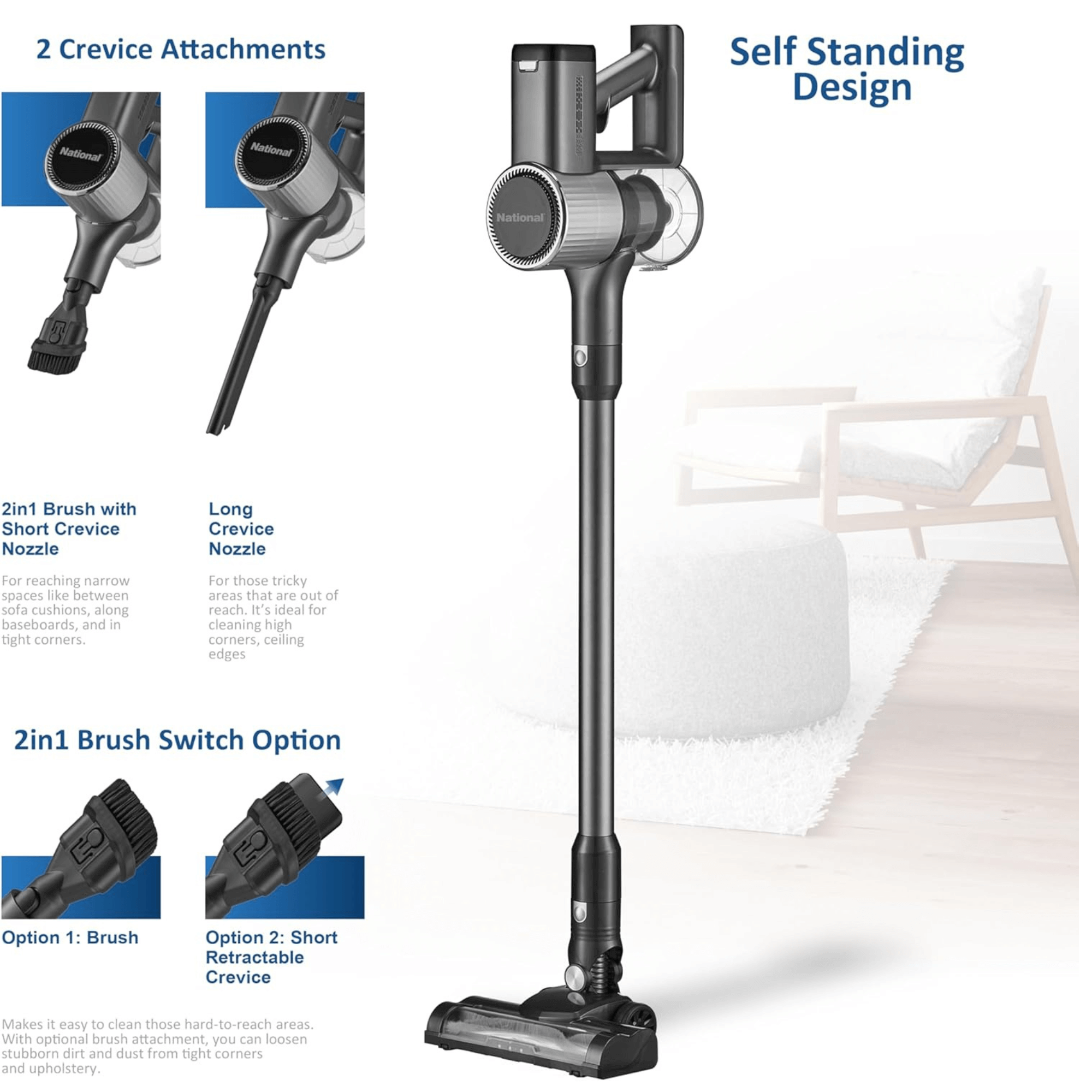 JupiterGear Home – wholesale Vacuum cleaner – National 2-in-1 Cordless Upright and Handheld Vacuum Cleaner7