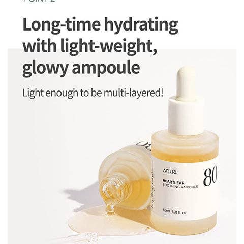 Palace Beauty Galleria - Wholesale Facial Serum/Concentrate - Anua Heartleaf 80% Soothing Ampoule 30ml / 1.01 fl.oz.4