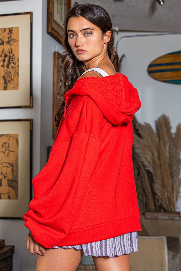 BUCKETLIST INC - Wholesale Hoodie - Women's - T1173A Zip-up French Terry Pullover Hoodie Jacket8