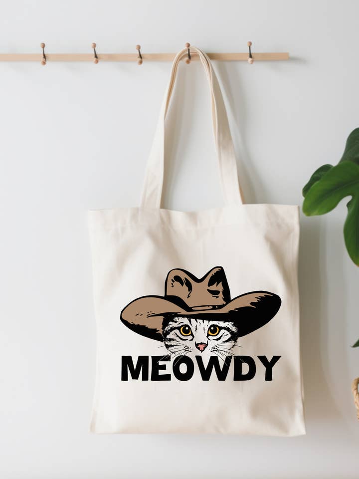 Meowdy Small Canvas Tote Bag for wholesale by EnchantingSunshine