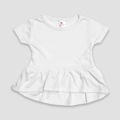 Baby Girls Polyester Short Sleeve Peplum Top | Open Sizing for wholesale by Laughing Giraffe
