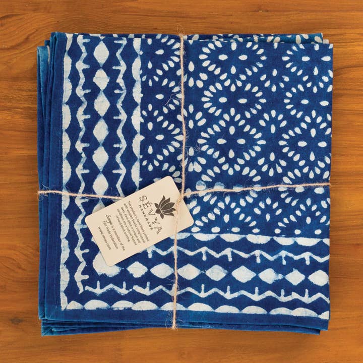 Sevya Handmade - Wholesale Dinner & Cloth Napkin - Indigo Napkin Set
