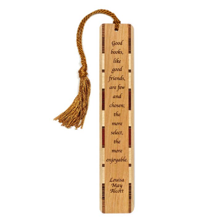 Citação de Livros e Amigos por Louisa May Alcott Wooden Bookmark por atacado de Mitercraft