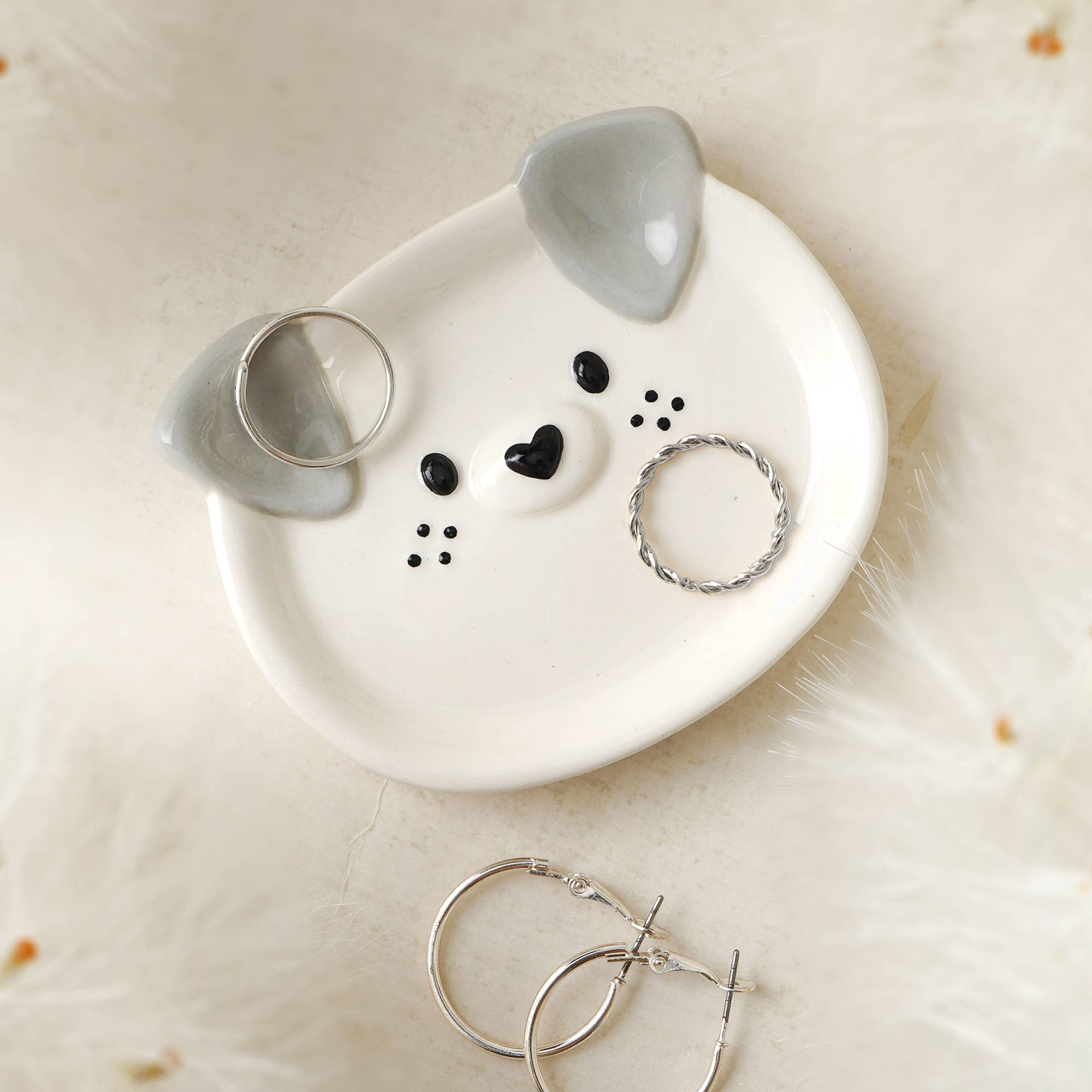 CGB Giftware - Vente Plateaux à bijoux - Coupelle à bagues en forme de tête de chien avec boîte cadeau