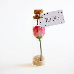 Sidedish Cards – Flores artificiais por atacado – Garrafa com Flor e Mensagem "Lots of Love"0