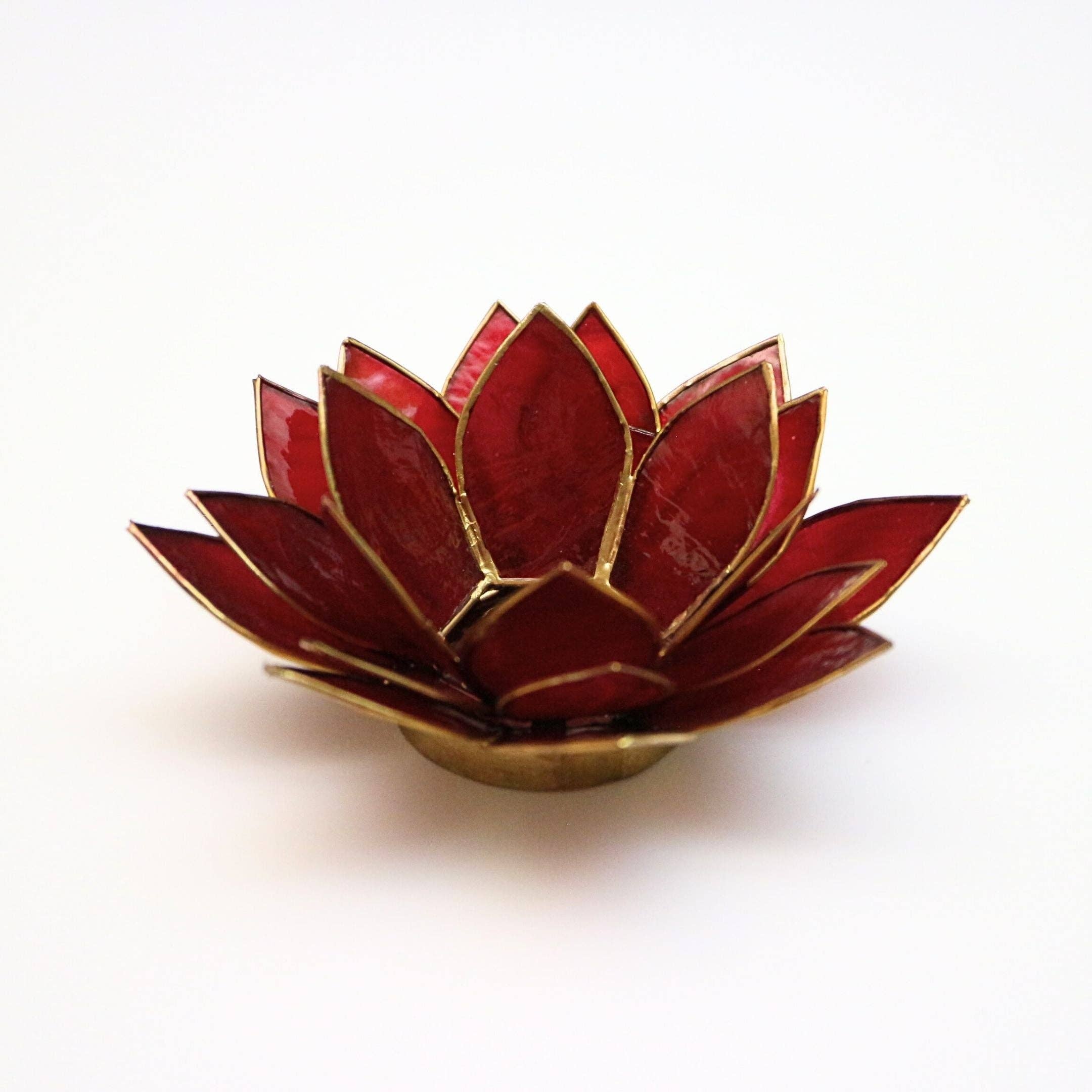 Rauha Crafts - Wholesale Candle Holder - Capiz Tealight Candle Holder | Lotus - Red3