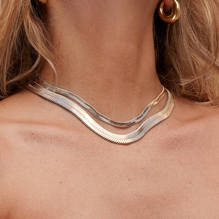 Apsara Jewels - Vendita all'ingrosso Collane a catena e maglie - Collana Oro - Catena Serpente Larga