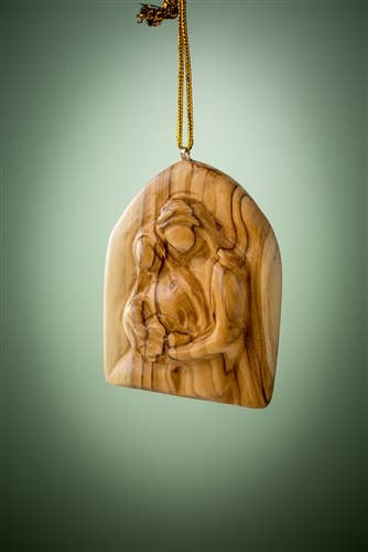 Earthwood - Wholesale Ornament - Arched Ornament with Holy Family - 3"1