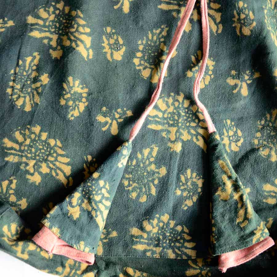 Ichcha - Wholesale Grocery/Shopping Bag - Large Organic Cotton Block Printed Bag - Marigold1