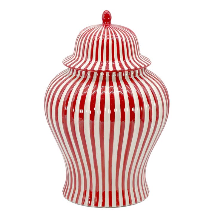 Galt International Company - Vente Vases - Vase en céramique rayé Candy Cane 18"10