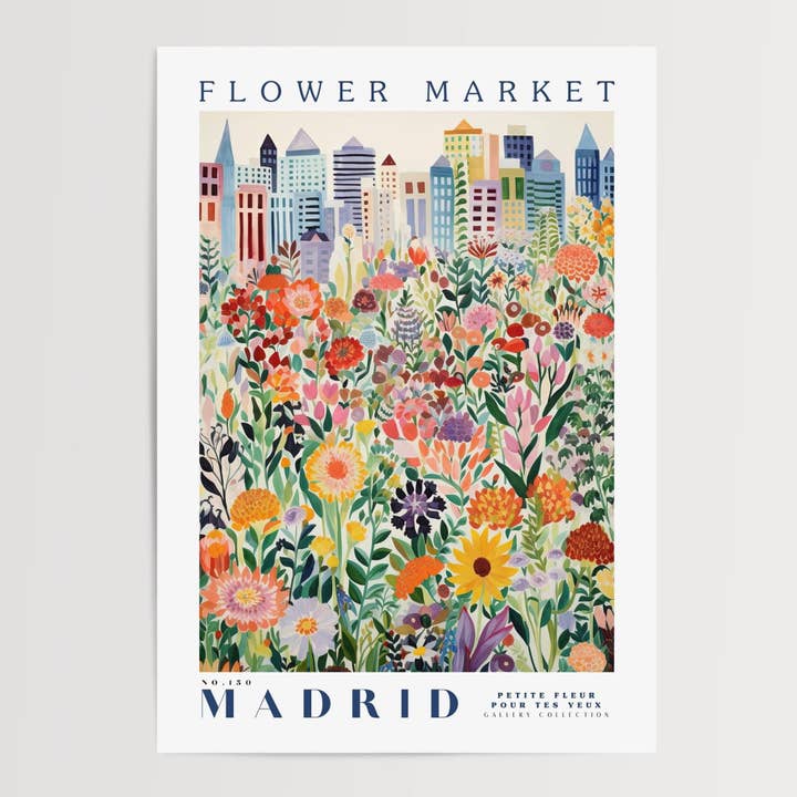 Cartel del mercado de flores de Madrid para venta al por mayor de Enchanted Sights
