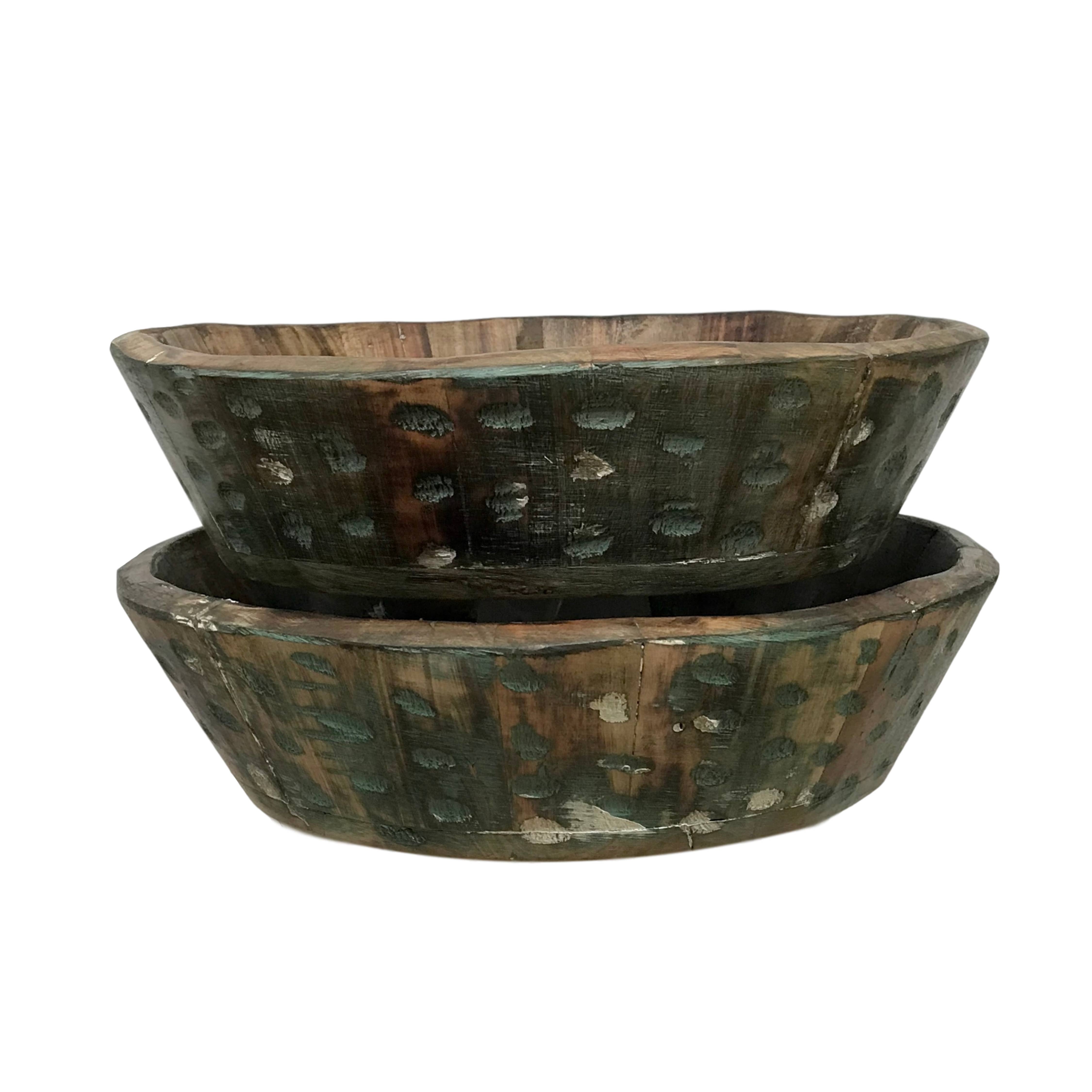 Wilco Home - Vente Assiettes/plats/bols de décoration - Lot de 2 bols à pâte en eucalyptus récupérés1