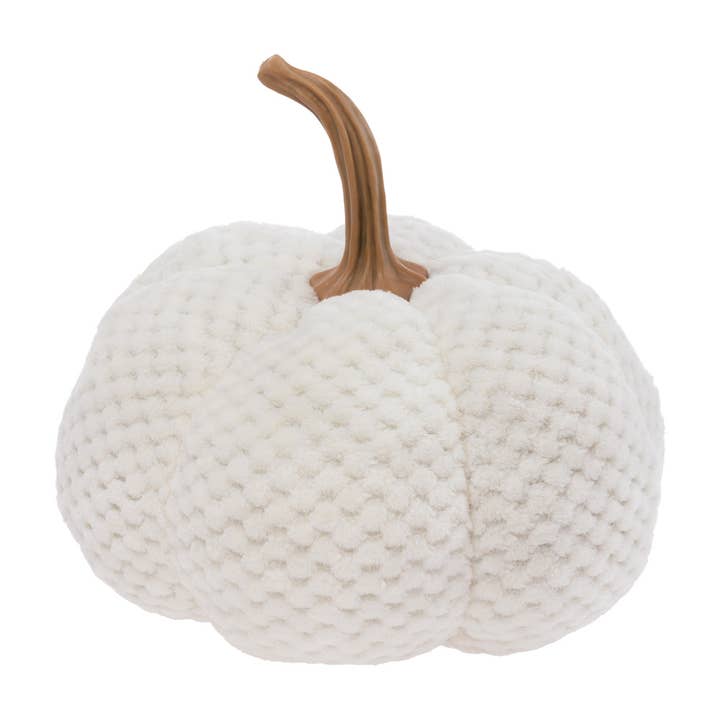 10" Dia. Cream Plush Pumpkin Fall Autumn Décor for wholesale by Boston International