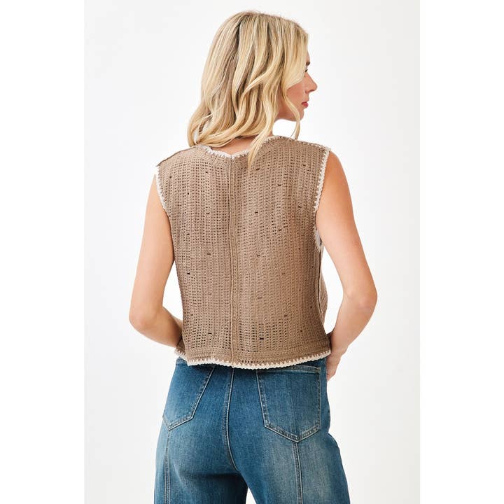 mittoshop - Wholesale Sweater Vest - Women's - FLORAL EMBROIDERY SLEEVELESS VEST CROCHET TOP2