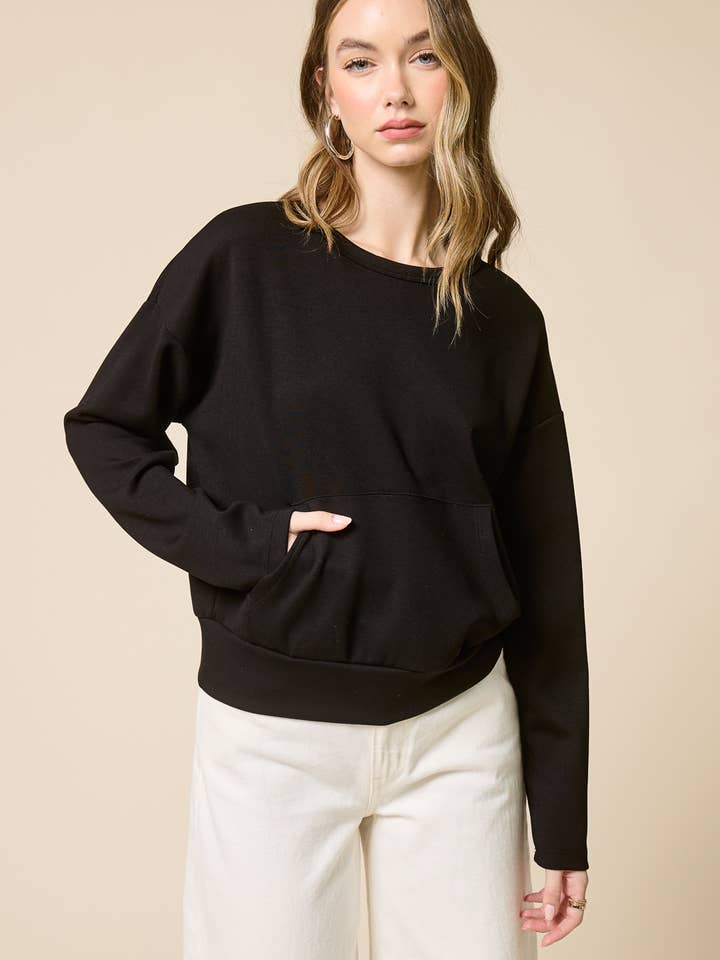 Loungey Kangroo Pocket Pullover Top for wholesale by Charlotte Avery