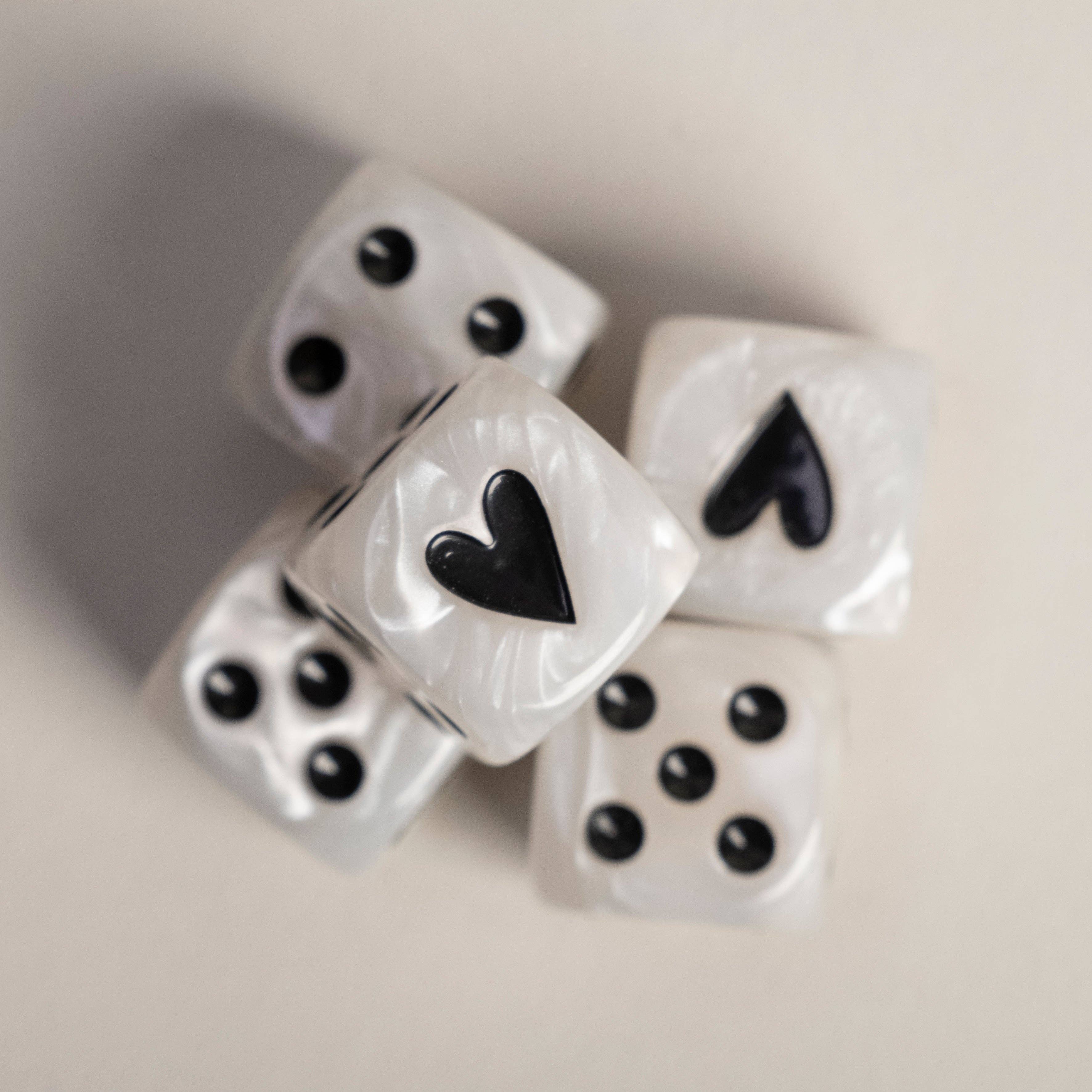 Eulenschnitt - Wholesale Dice - Black pearl cube set (VE = 8 sets)2