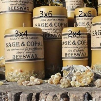 Lucky Clover Candles - Wholesale Pillar Candle - Sage & Copal