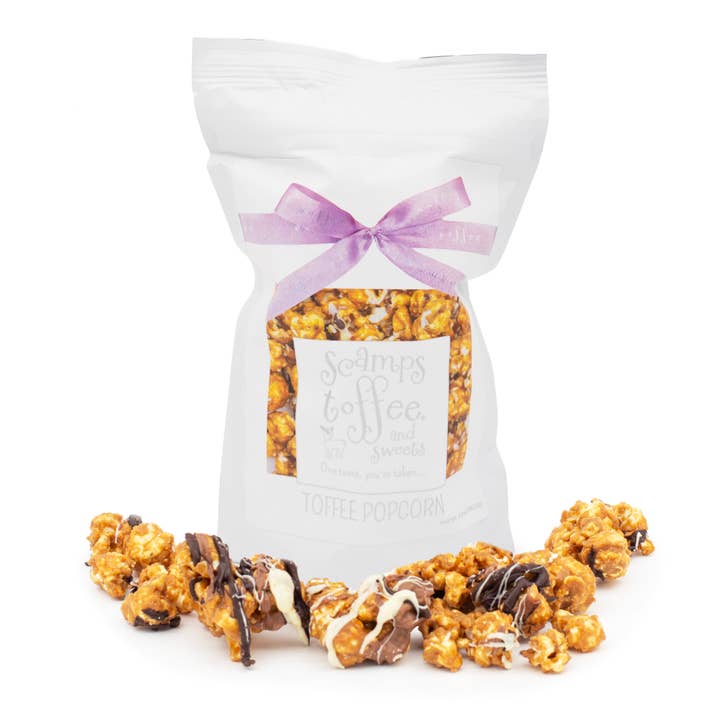 3.5oz Easter Mini Toffee Popcorn for wholesale by Scamps Toffee