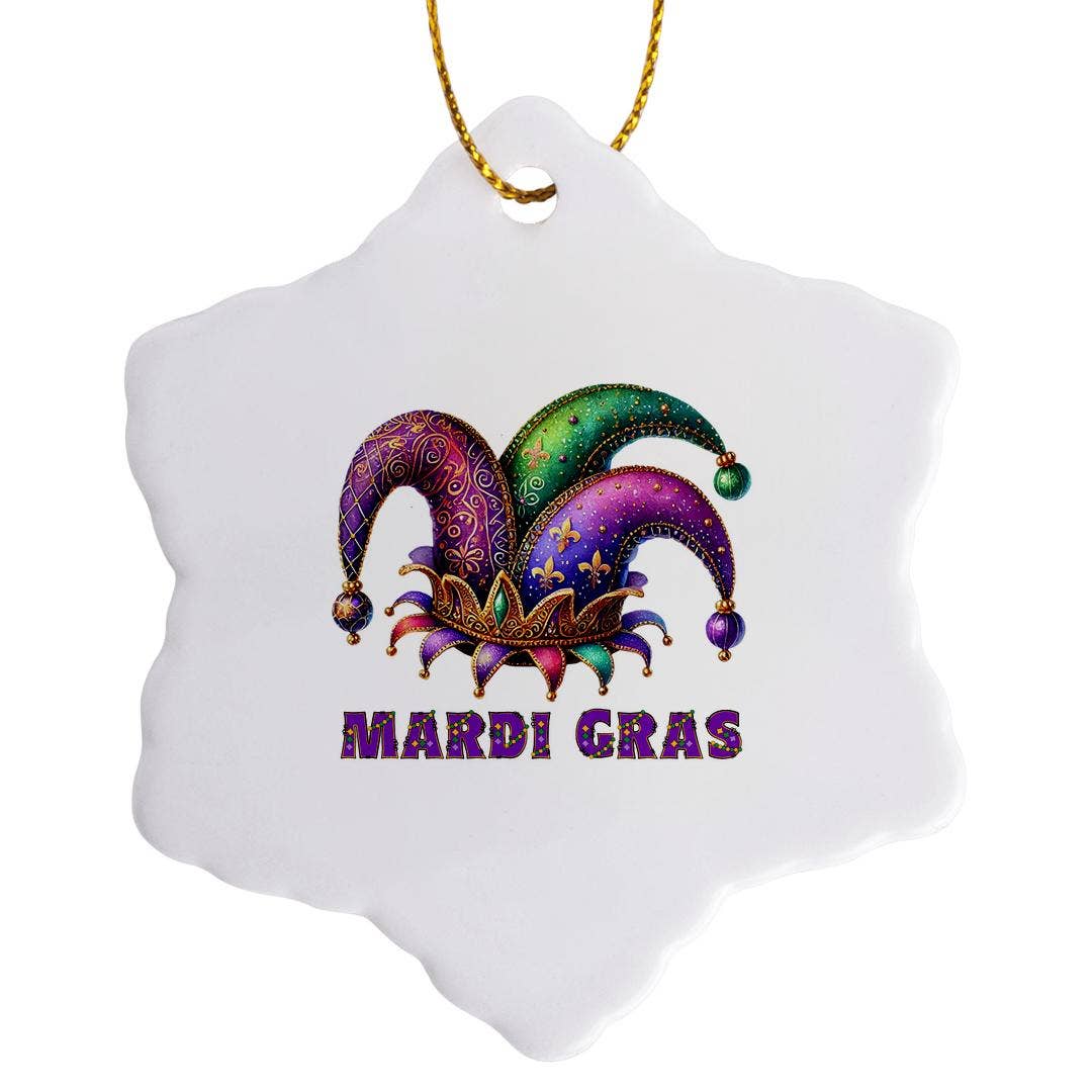 3dRose - Wholesale Ornament - 3dRose, Image of a Mardi Gras fools hat of purple, green colors, funny gift, Ornament7