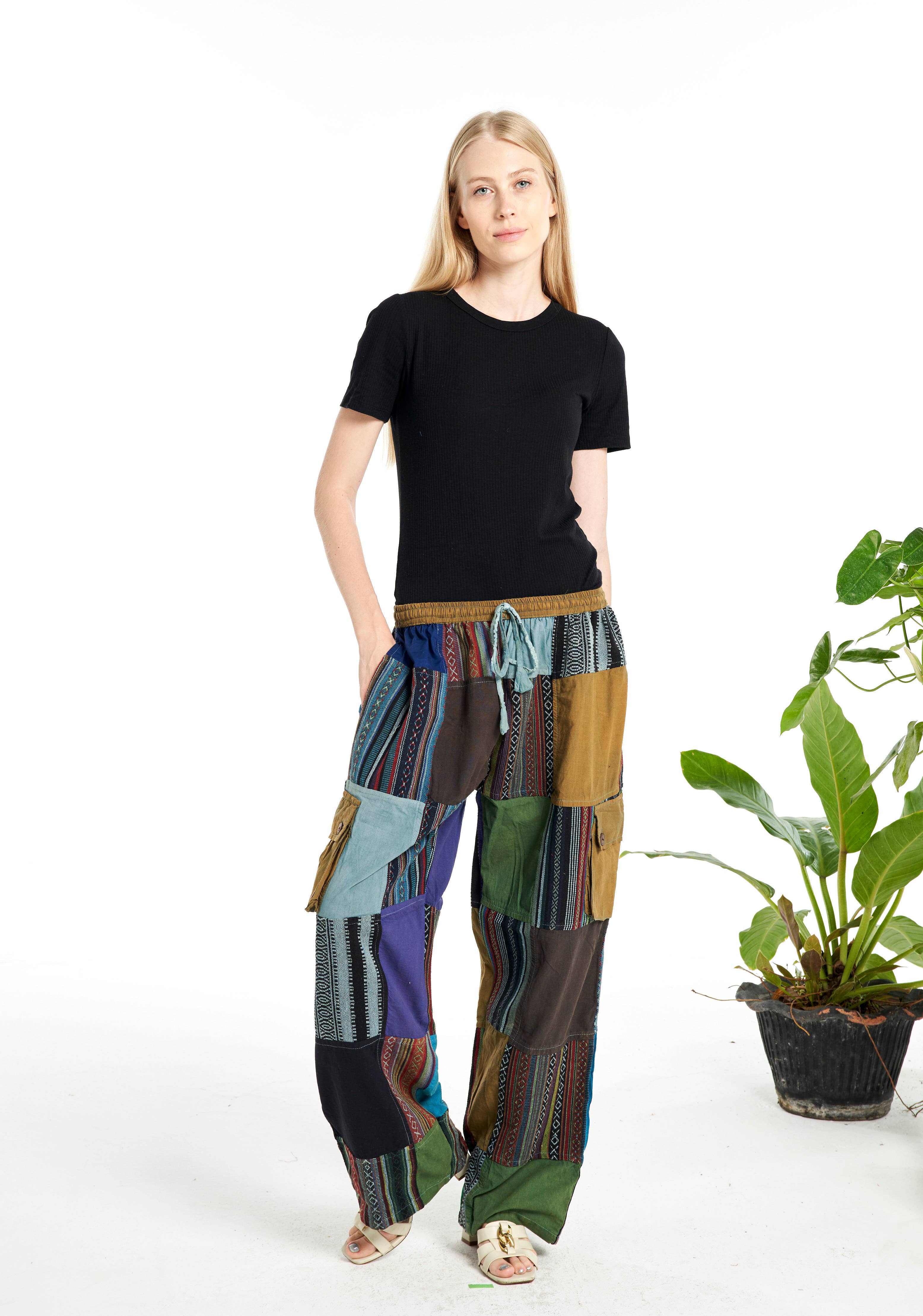 Kathmandu Imports – wholesale Pants – Women's – Striped Cotton Pants (KT-1454)0