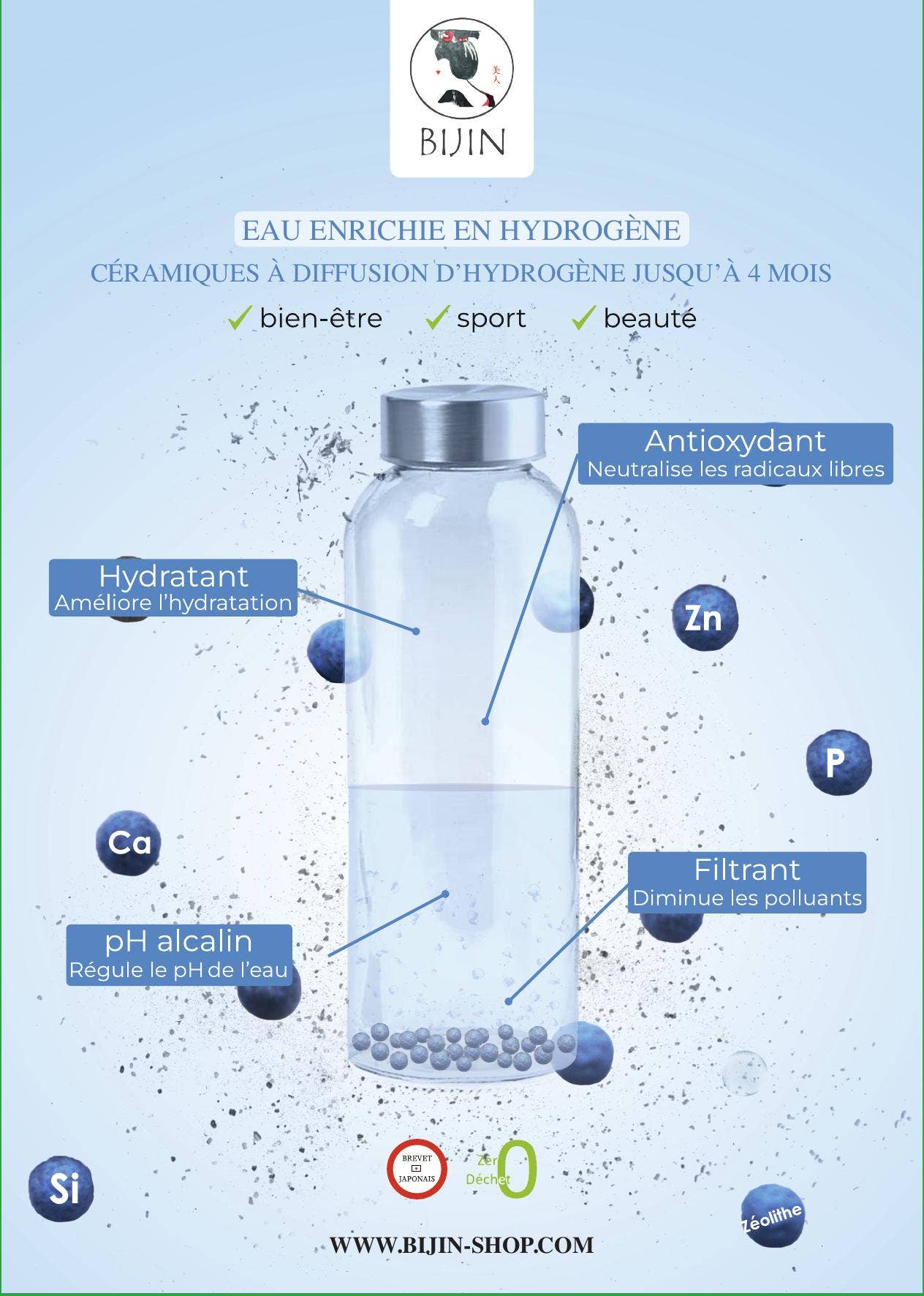 Bijin - Wholesale Oral Supplement/Vitamin - Hydrogen ceramic balls, hydrating & antioxidant water1