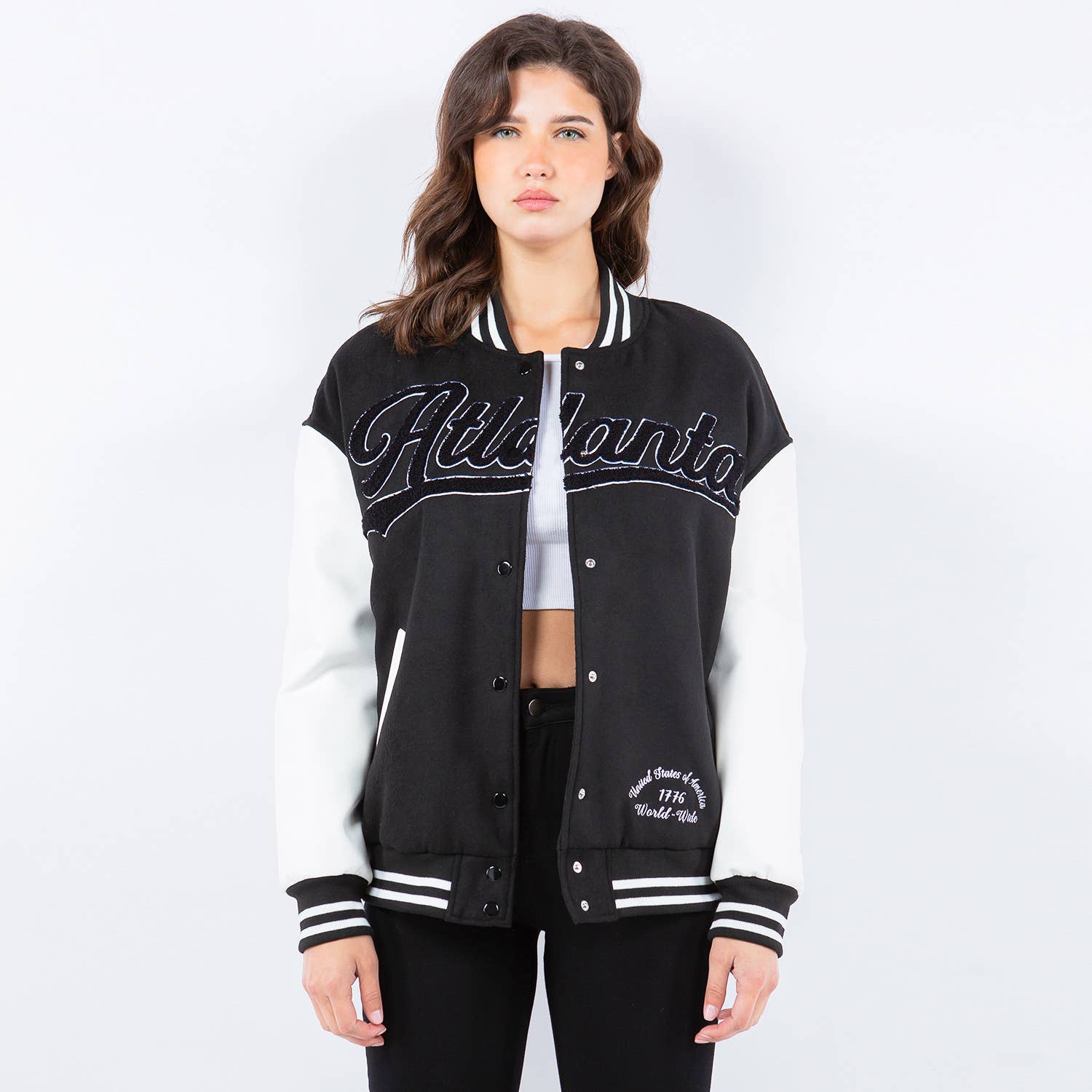 American Bazi - Wholesale Varsity/Baseball Jacket - Women's - ATLANTA VARSITY JACKETS-RJK9411ATL5