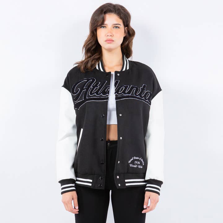 American Bazi - Wholesale Varsity/Baseball Jacket - Women's - ATLANTA VARSITY JACKETS-RJK9411ATL5