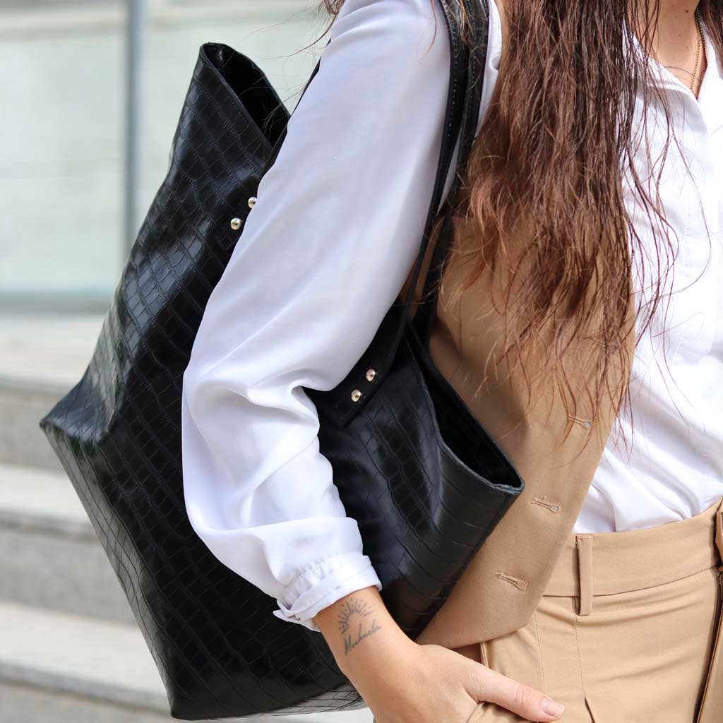 THE CODE - Wholesale Tote Bag - Women's - Maxi Shopper Arizona Black Coconut3