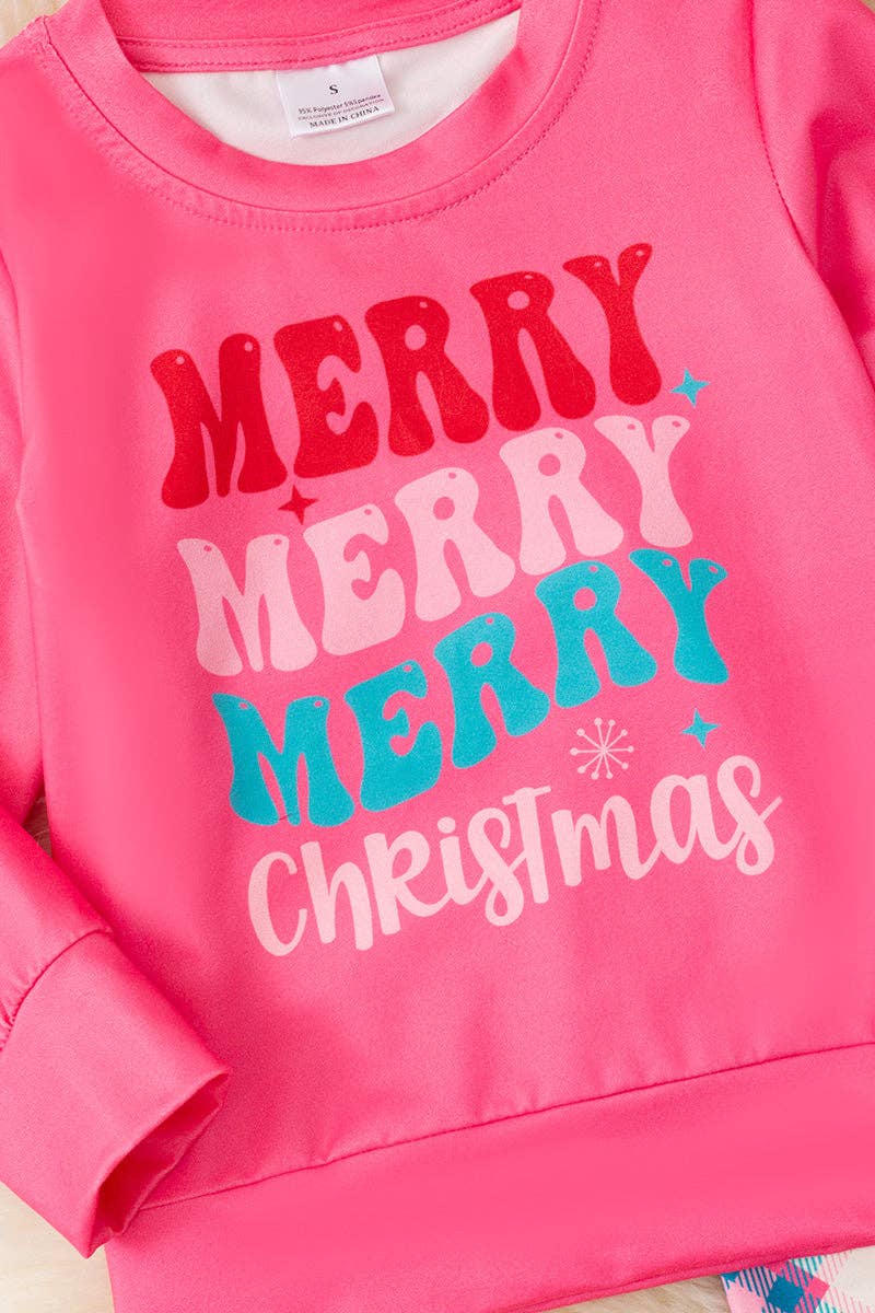 Kids Charm Online - Wholesale Top & Leggings Set - Kids - Merry Merry Merry Christmas girls sweatshirt and leggings. OFG53424 JEAN2
