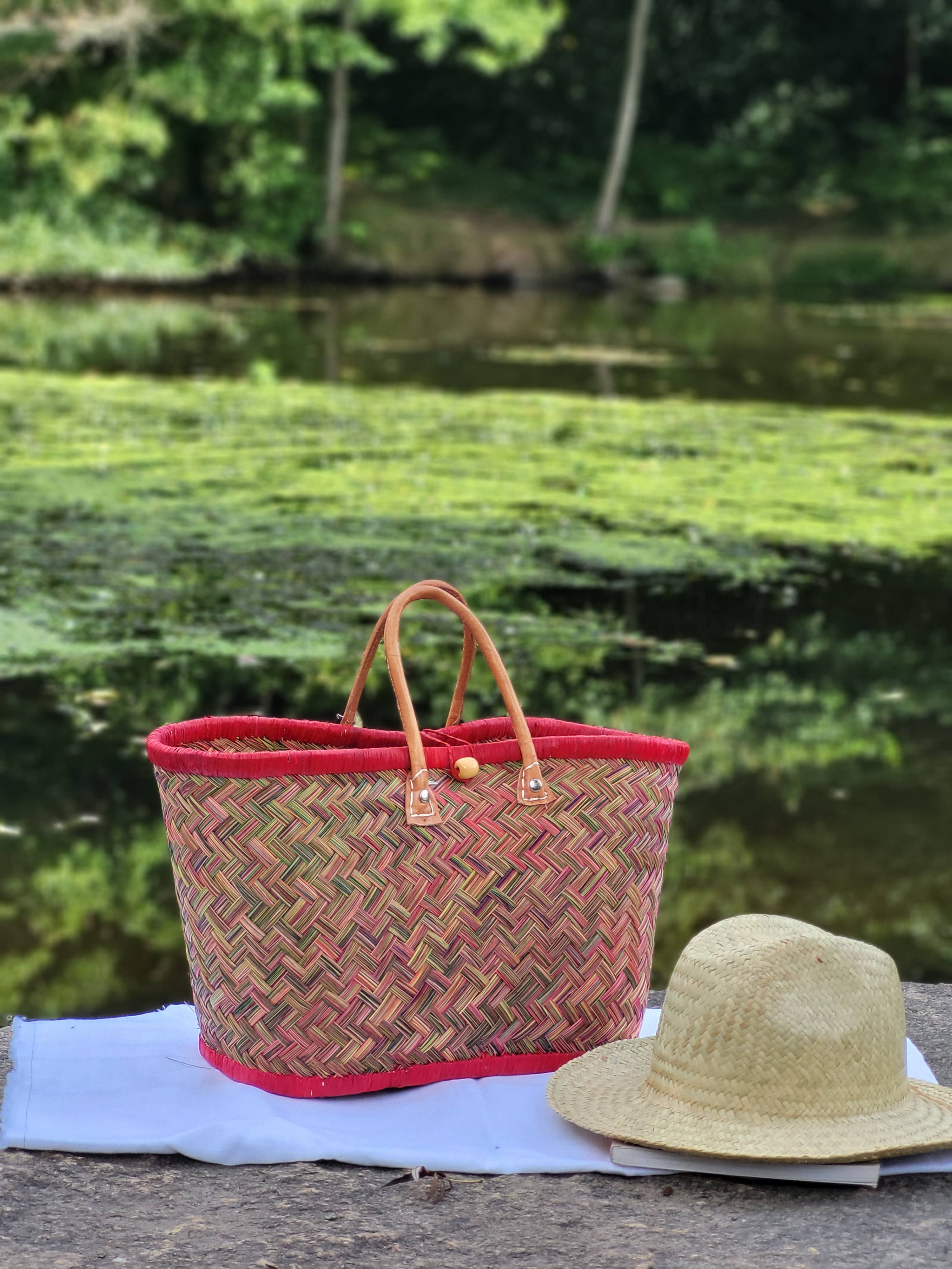 Nature et Fibre - Vente Sac de plage - Paniers artisanaux colorés en fibres naturelles14
