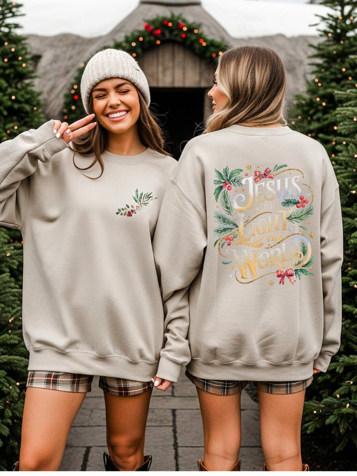 Jesus is the Light of the Word Sweater for wholesale by Spirit+Tribe