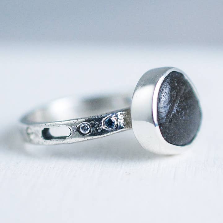 Ami jewel - Wholesale Cocktail/gelegenheidsring - Rustiek zilveren sterling ring met drie stenen0