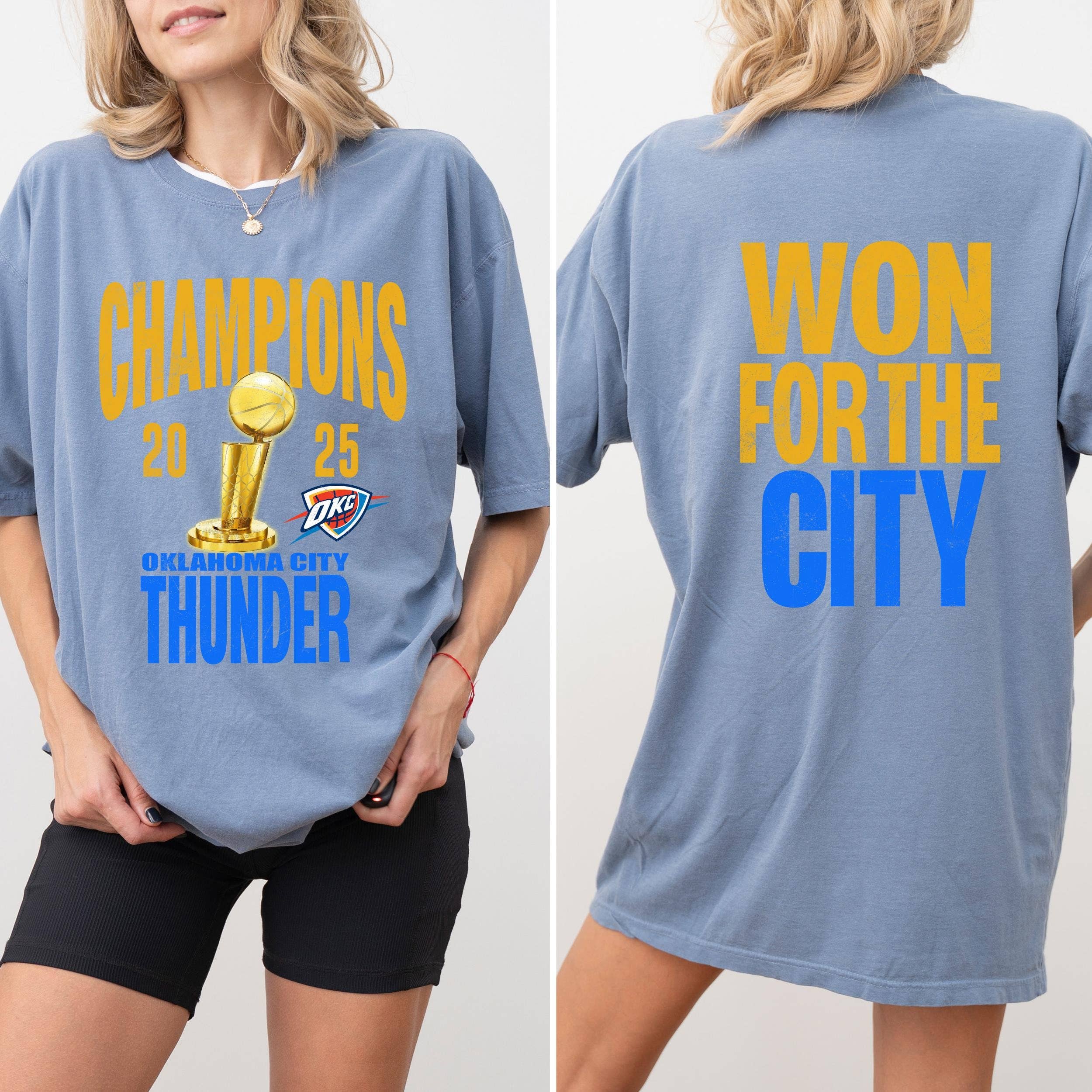 TheKingShirt - Wholesale Graphic Sweatshirt - Women's - OKC Thunder 2025 NBA Champions Vintage Tee2