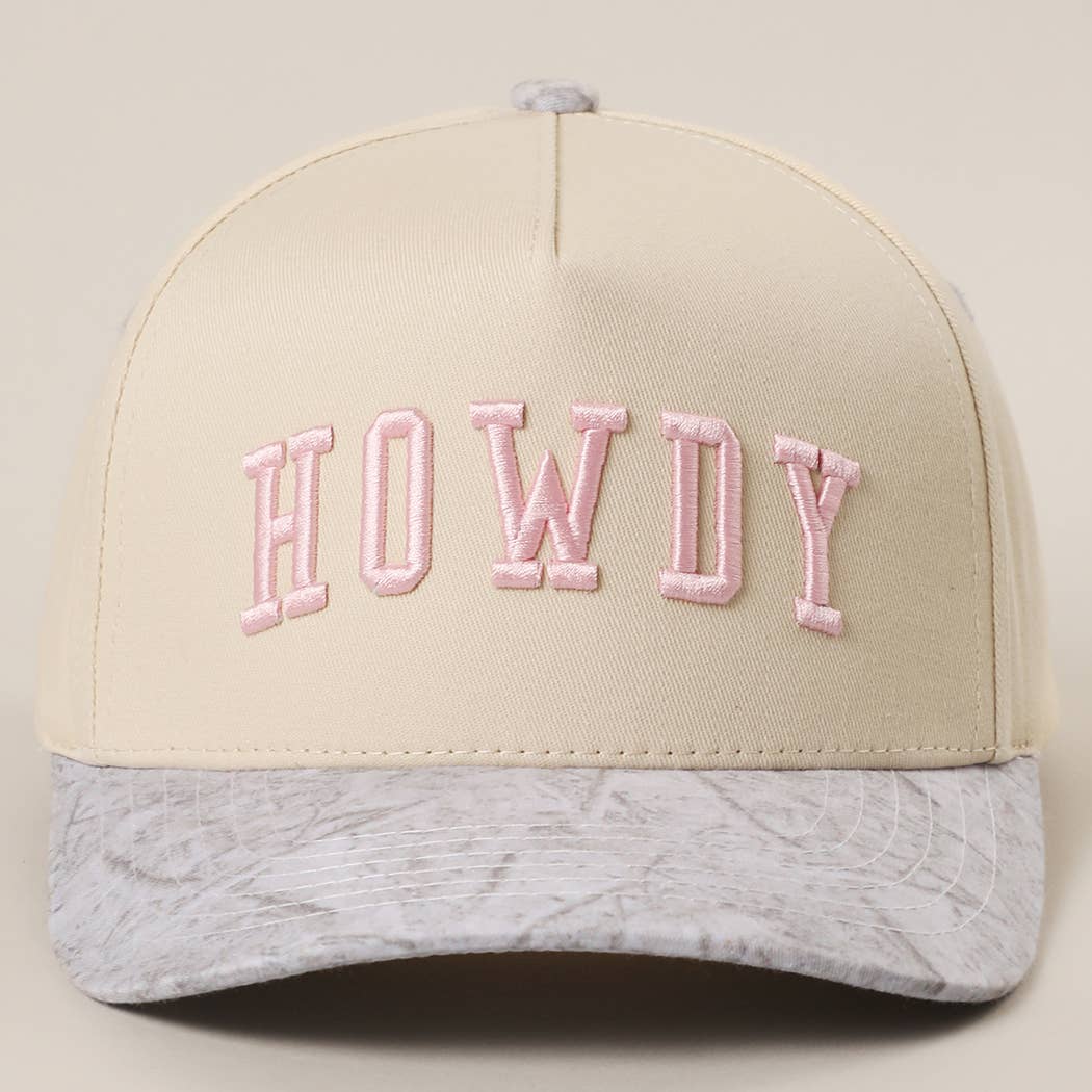 HOWDY Embroidered Two-Tone WHITE CAMO Trucker Hat for wholesale on Faire2