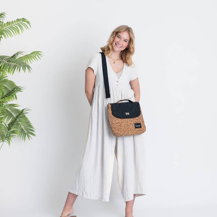 KORK & Inspired by KORK - Wholesale Bag Strap - Women's - Adjustable Removable Geometric Black & Gray Strap2