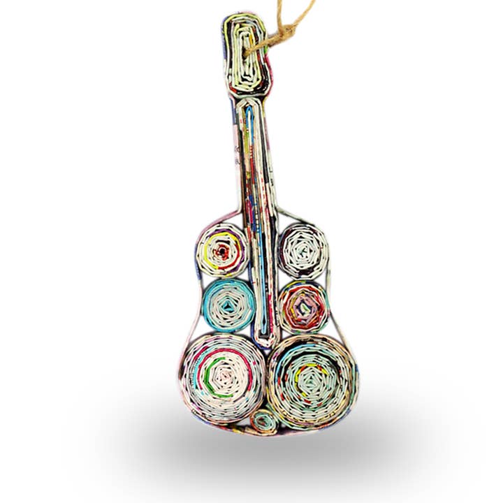 Gitarr, handgjord återvunnen pappersprydnad för wholesale av REECII