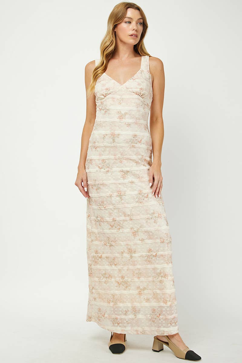 Creme VESTIDO MAXI DE RENDA 1995ND para venda a revendedores na Faire0