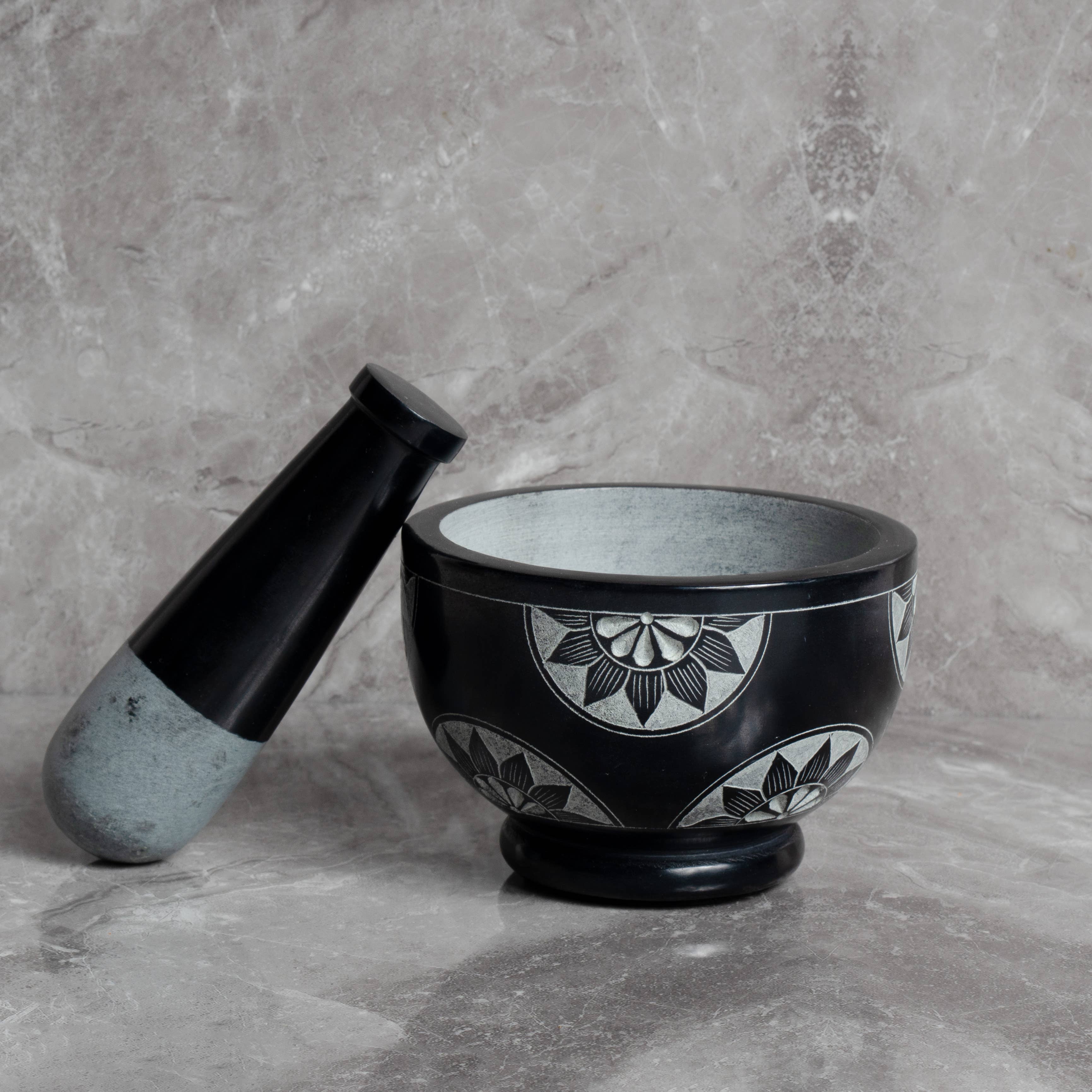 Valor Home Goods - Wholesale Mortar & Pestle - Handcrafted Soap Stone Mortar and Pestle Set5