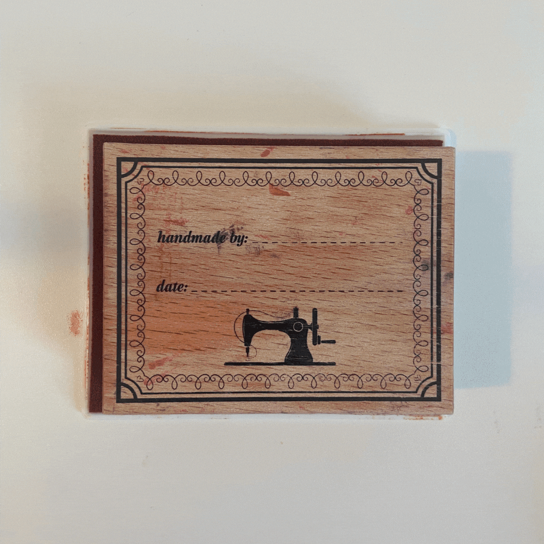 Madam Sew - Wholesale Rubber/decorative stamp - "Handmade By" Fabric Stamp - Personalize Your Handmade Creations!2
