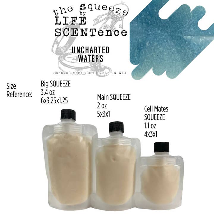Uncharted Waters Squeeze Wax Melt 3 Sizes Available for wholesale by Life SCENTence