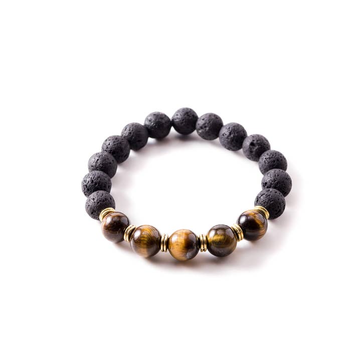 Tiger's Eye Lava Stone Bracelet for wholesale by Arm Candy