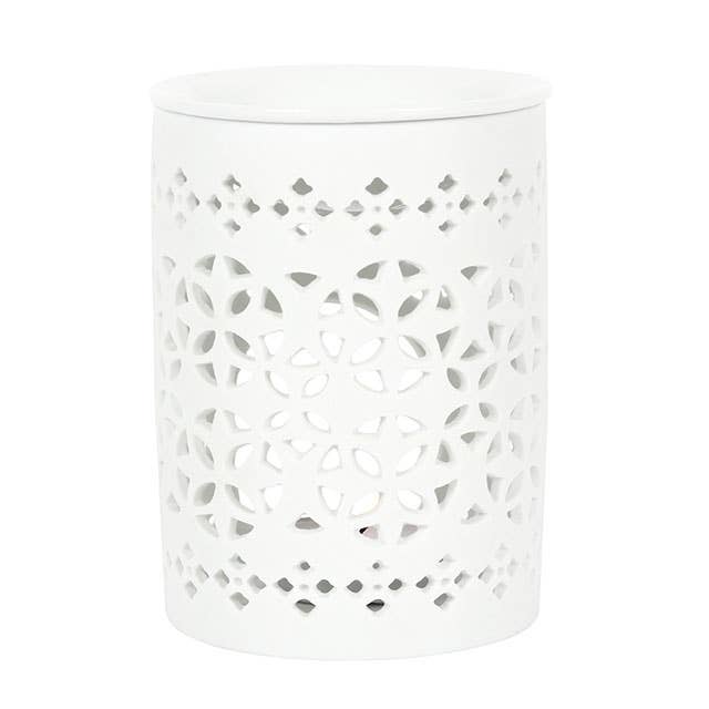 Something Different Wholesale - Wholesale Oil Warmer - White Matte Cut Out Oil Burner and Wax Warmer