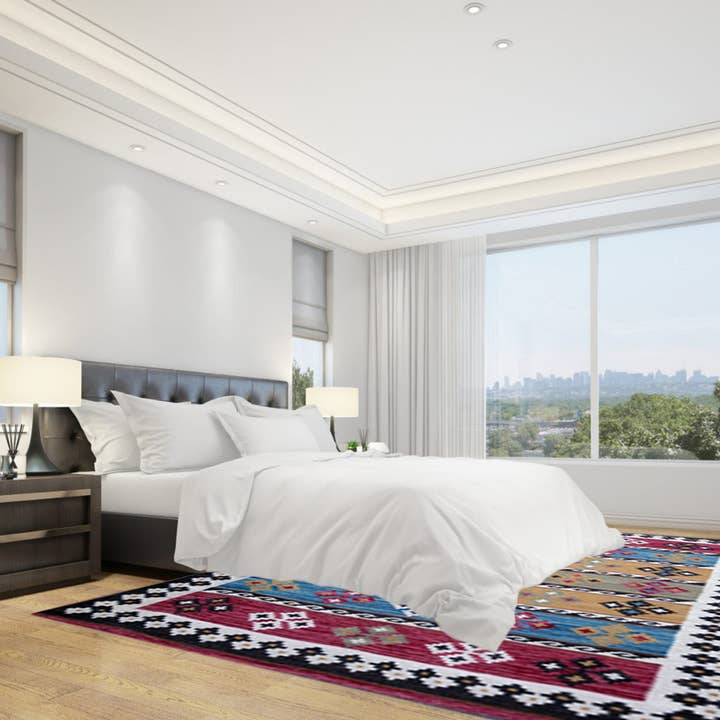 Vintage handgewebter mehrfarbiger Kelim Teppich für den Großhandel von Fybernots