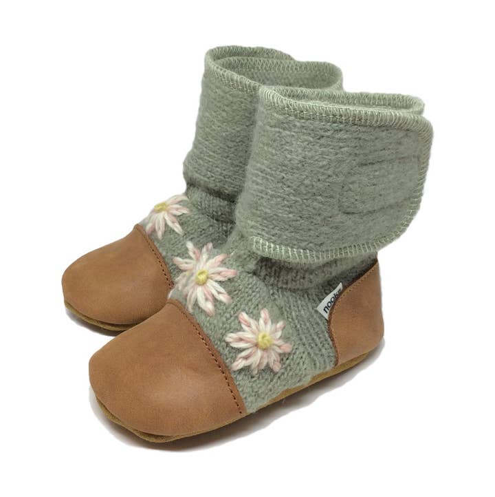 Nooks Design - Wholesale Booties - Kids - Sage Felted Wool Booties0