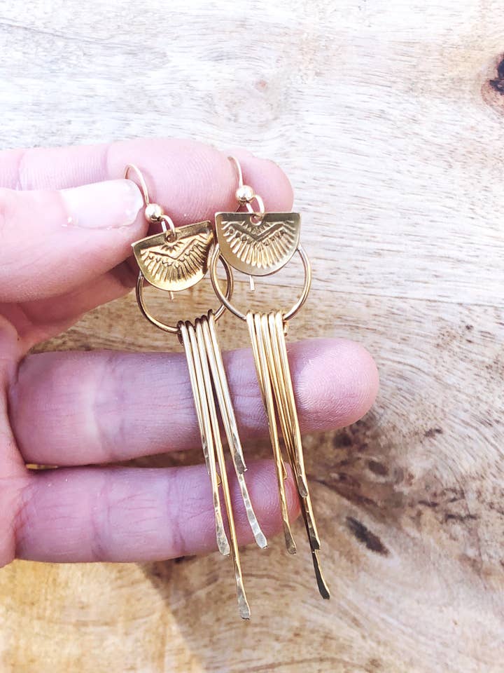 Månestråle Frynse Øreringe for engroshandel hos Boho Breath