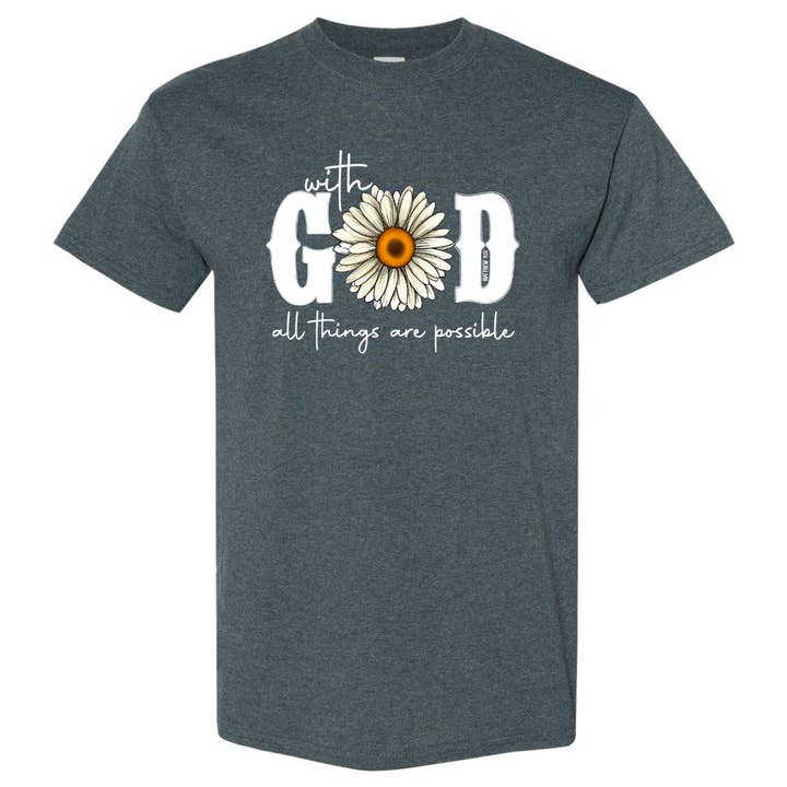 Met God zijn alle dingen mogelijk Volwassen T-shirt voor wholesale door Rockin R Apparel