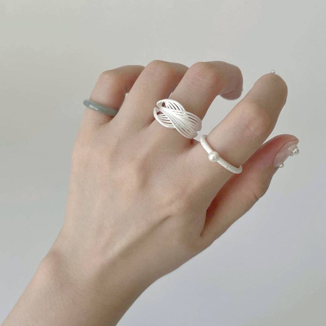 LanLivia - Vente Anneau/bague à empiler - Bagues en filet noué en argent sterling6