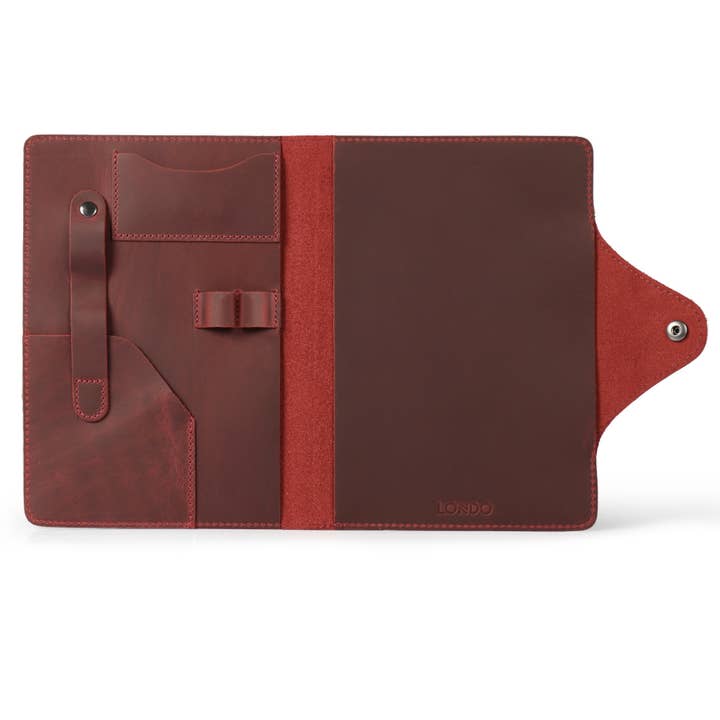Londo - Wholesale Journal Cover - Londo Personalized Top Grain Leather Portfolio with Notepad (Snap Closure & Lock)53