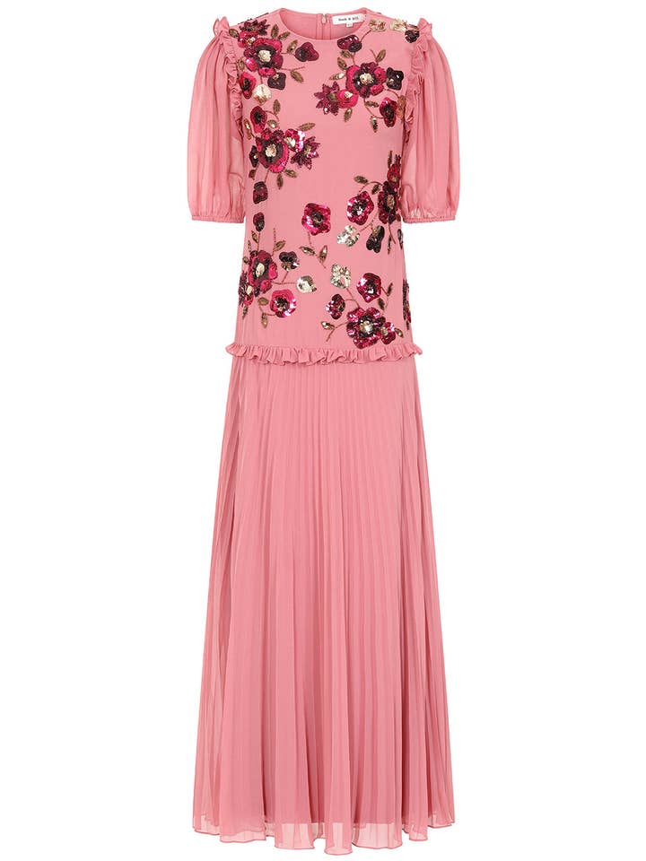 Teresa Pink Floral Embellished Maxi Dress for wholesale on Faire1